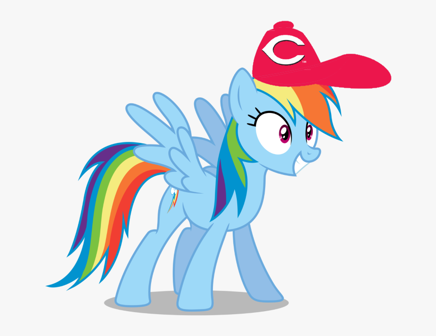 Rainbow Dash Wearing A Cincinnati Reds Cap - Friendship Is Magic Rainbow Dash, HD Png Download, Free Download