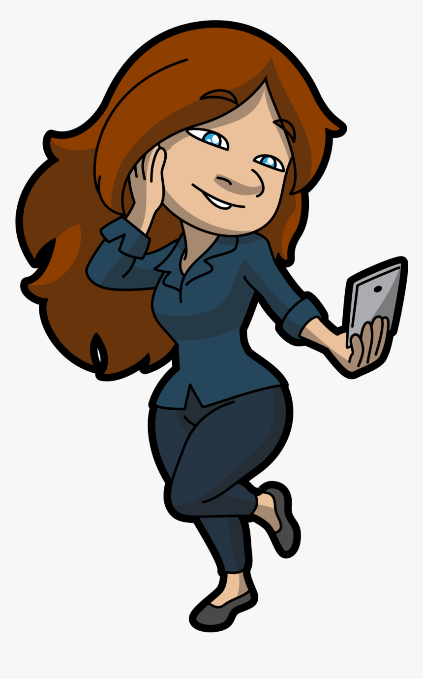 Cartoon Lady Selfie, HD Png Download, Free Download