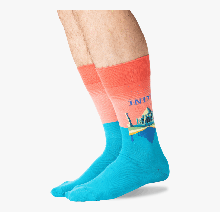 Men"s India Crew Socks In Coral Front"
 Class="slick - Hockey Sock, HD Png Download, Free Download