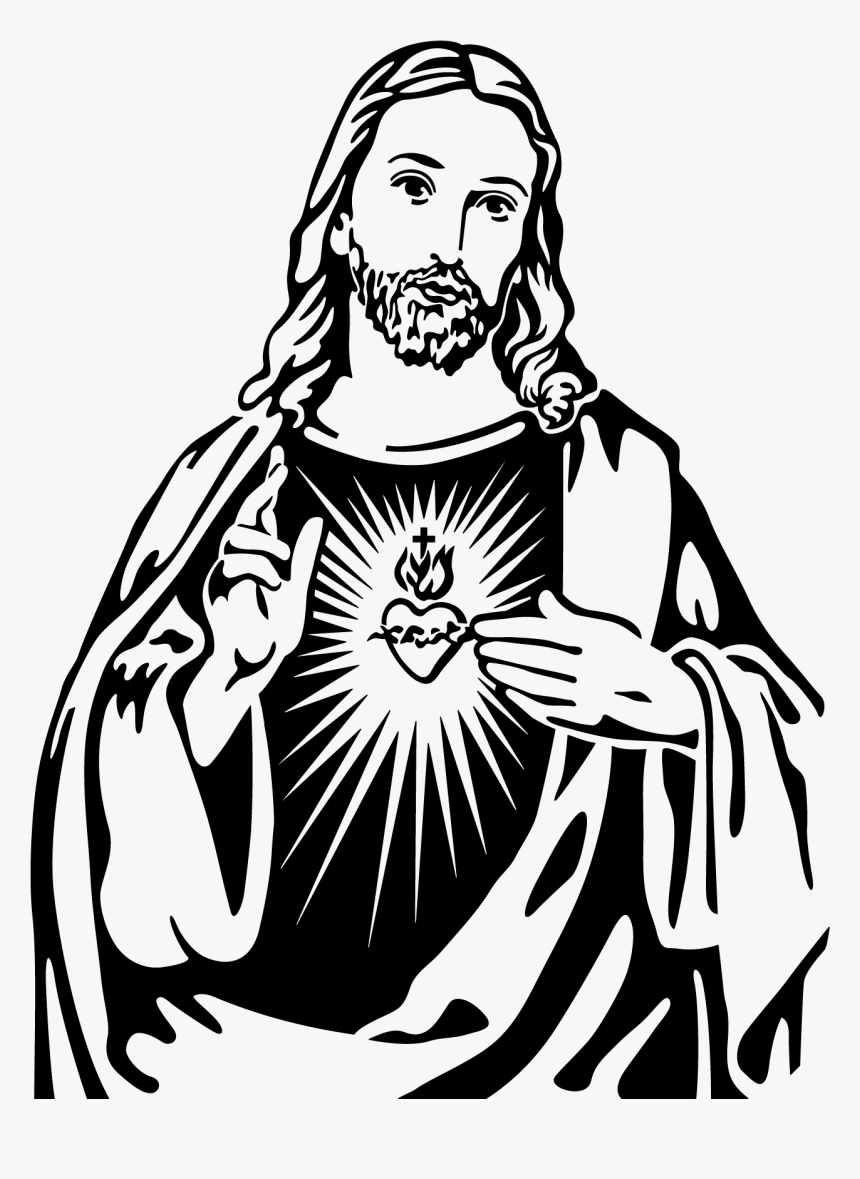 Pin By Alejandra Garcia On Ref - Jesus Black And White, HD Png Download, Free Download