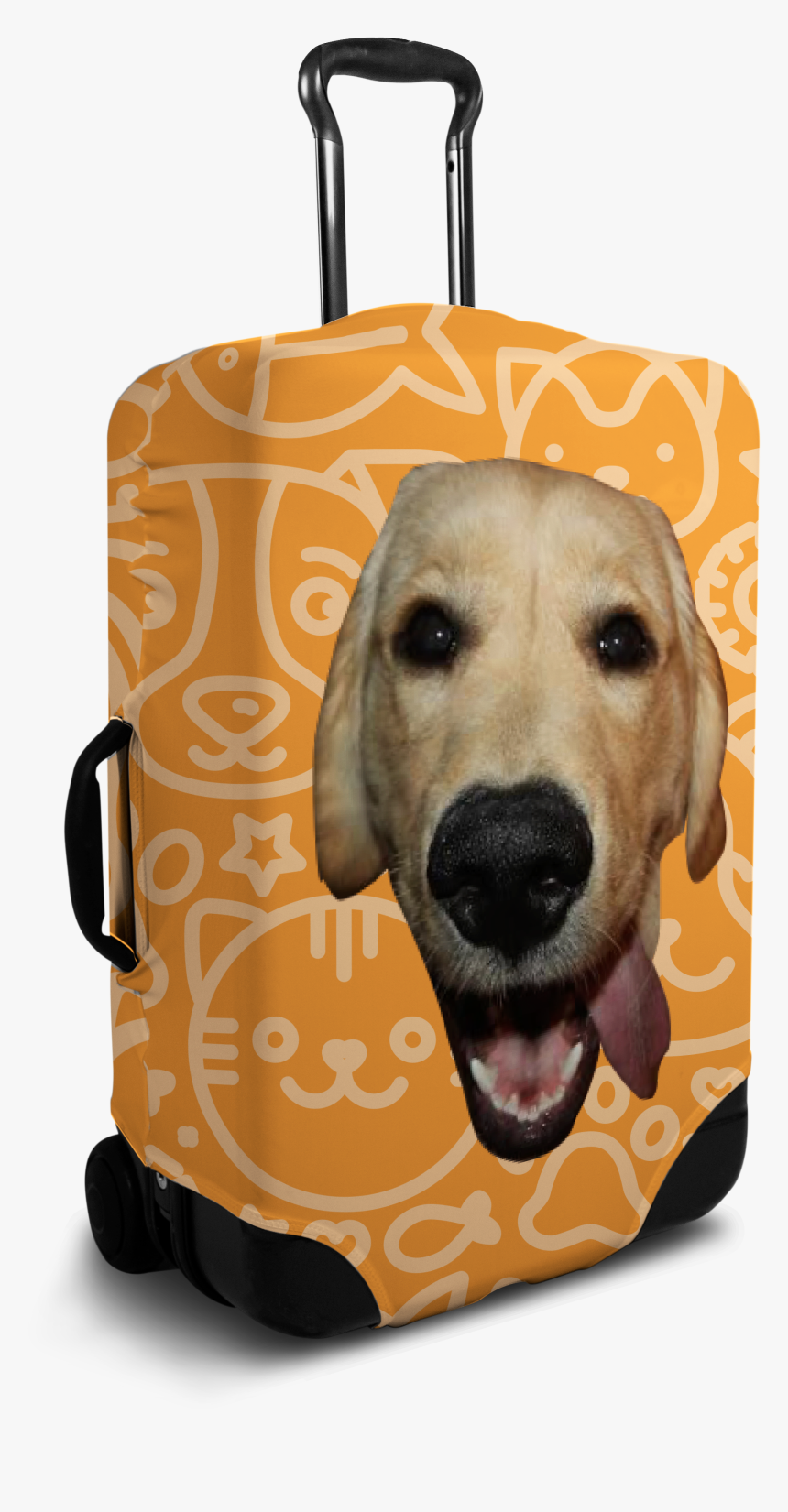 Custom Orange Luggage Cover With Personalized Dog Face"
 - Sushi Suitcase Cover, HD Png Download, Free Download