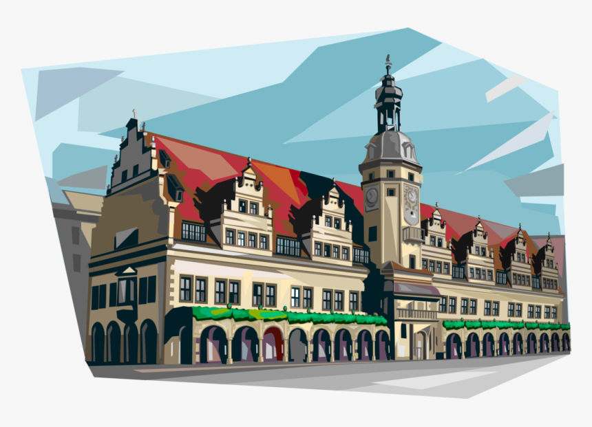 Vector Illustration Of Leipzig Old Town Hall, Stadtgeschichtliches, HD Png Download, Free Download