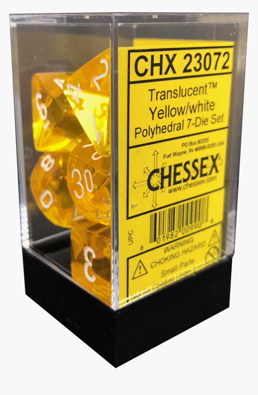 Dice Box Die Set Translucent Yellow With White Png - Poster, Transparent Png, Free Download