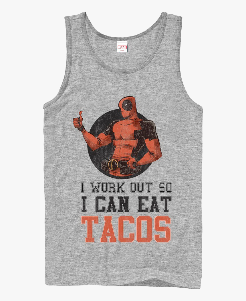 I Work Out So I Can Eat Tacos Deadpool Tank Top - Active Tank, HD Png Download, Free Download