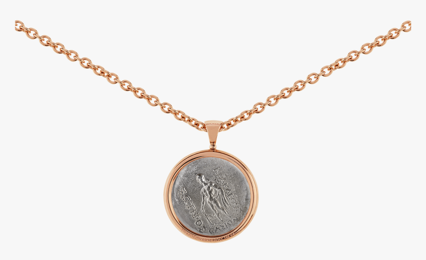 Collar Monete Con Cadena En Oro Rosa De 18 Qt Y Colgante - Bulgari Monete, HD Png Download, Free Download