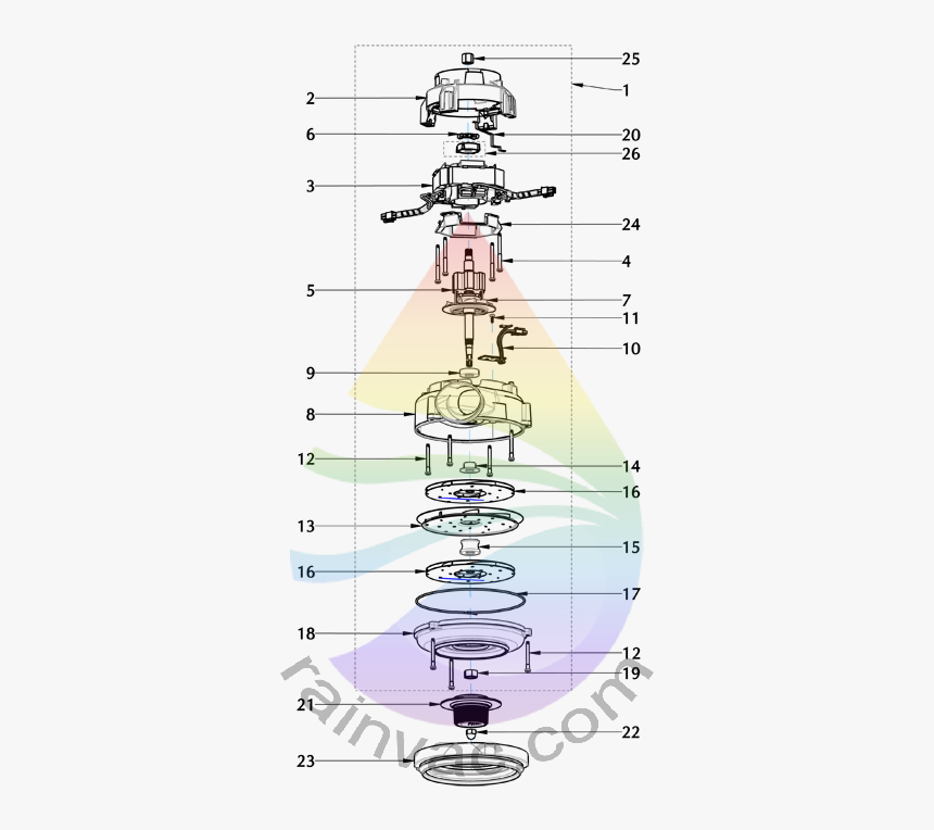 Rainbow Vacuum Model E2 Type 12 Black V3 Motor Design - Rainbow Se Motor, HD Png Download, Free Download