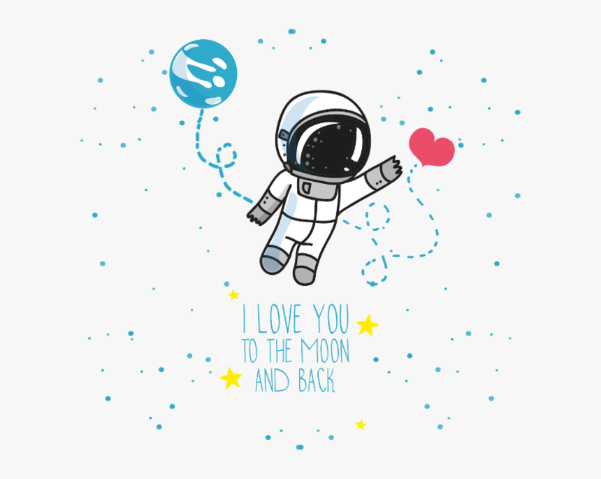 #astronaut #space #universe #ftestickers #sky #stars - Love You To The Moon And Back Astronaut, HD Png Download, Free Download