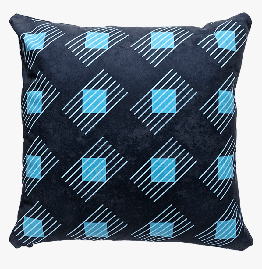 Patterned Faux Suede Blue Throw Pillow - Cushion, HD Png Download, Free Download