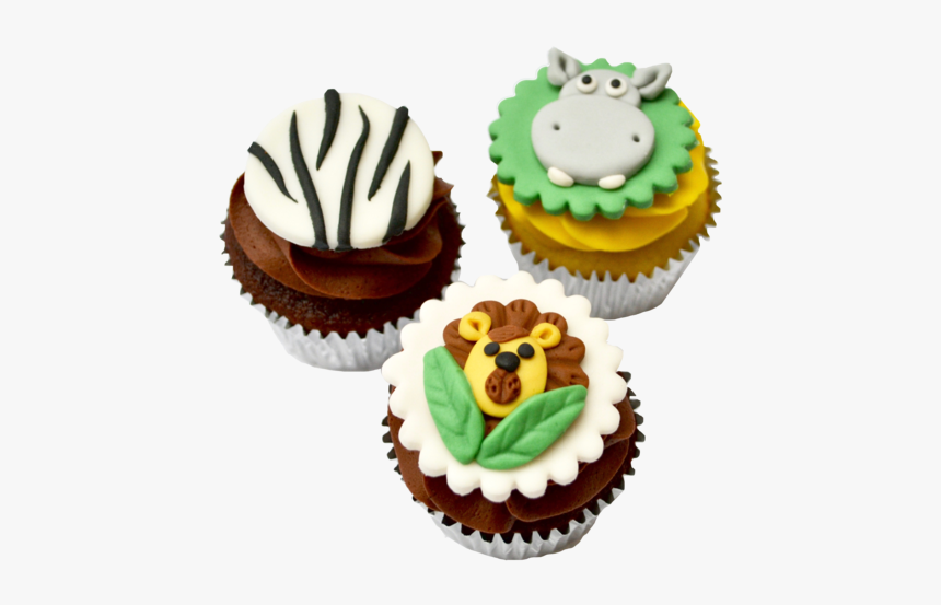 Zebra Into The Cake Cake, With Animal Cupcakes For - Cupcake, HD Png Download, Free Download