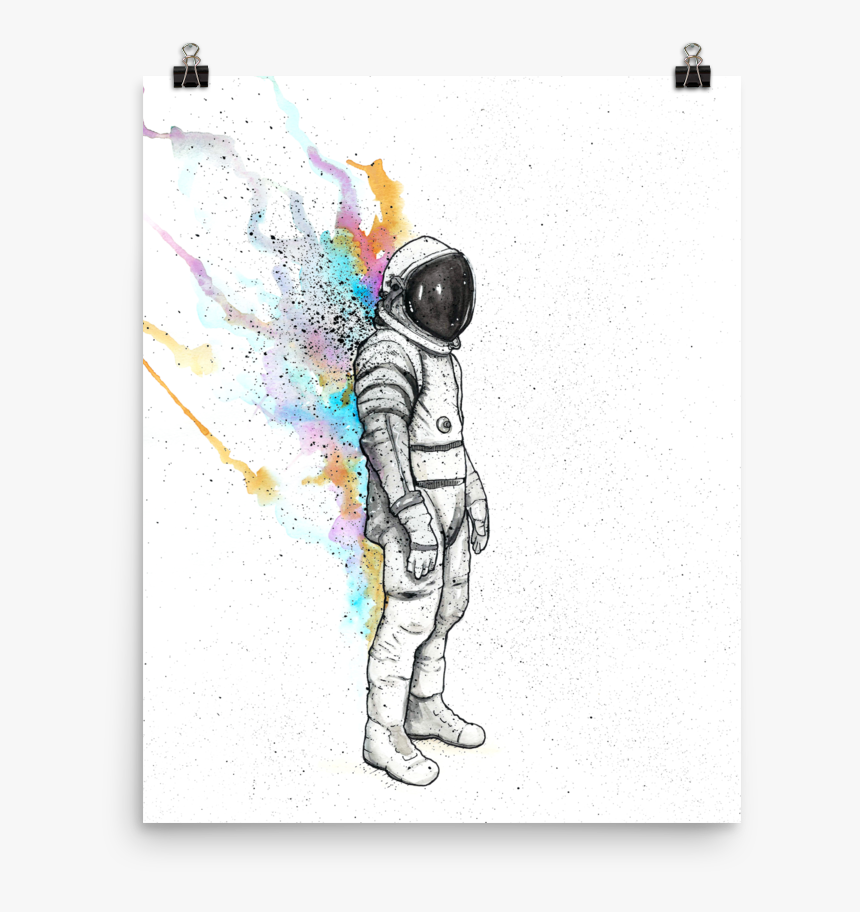 Astronaut Drawing In Canvas, HD Png Download, Free Download