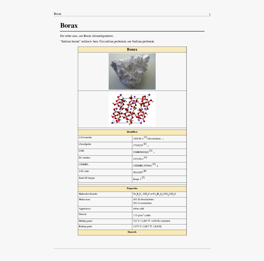 Borax Crystal Structure, HD Png Download, Free Download