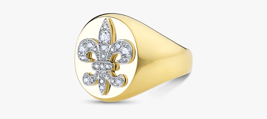 44 Ctw, 14k Men"s Ring - Gold Mens Ring With Fleur De Lis, HD Png Download, Free Download