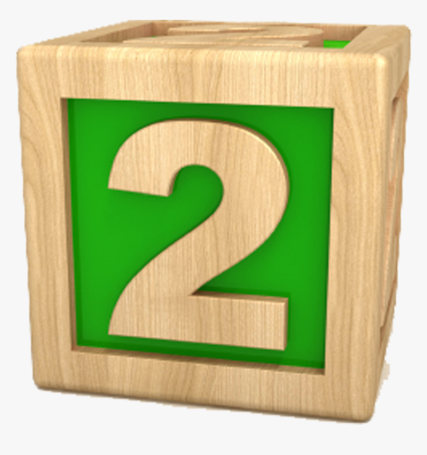 Cartoon Number 2 - Number 2 Wooden Block, HD Png Download - kindpng