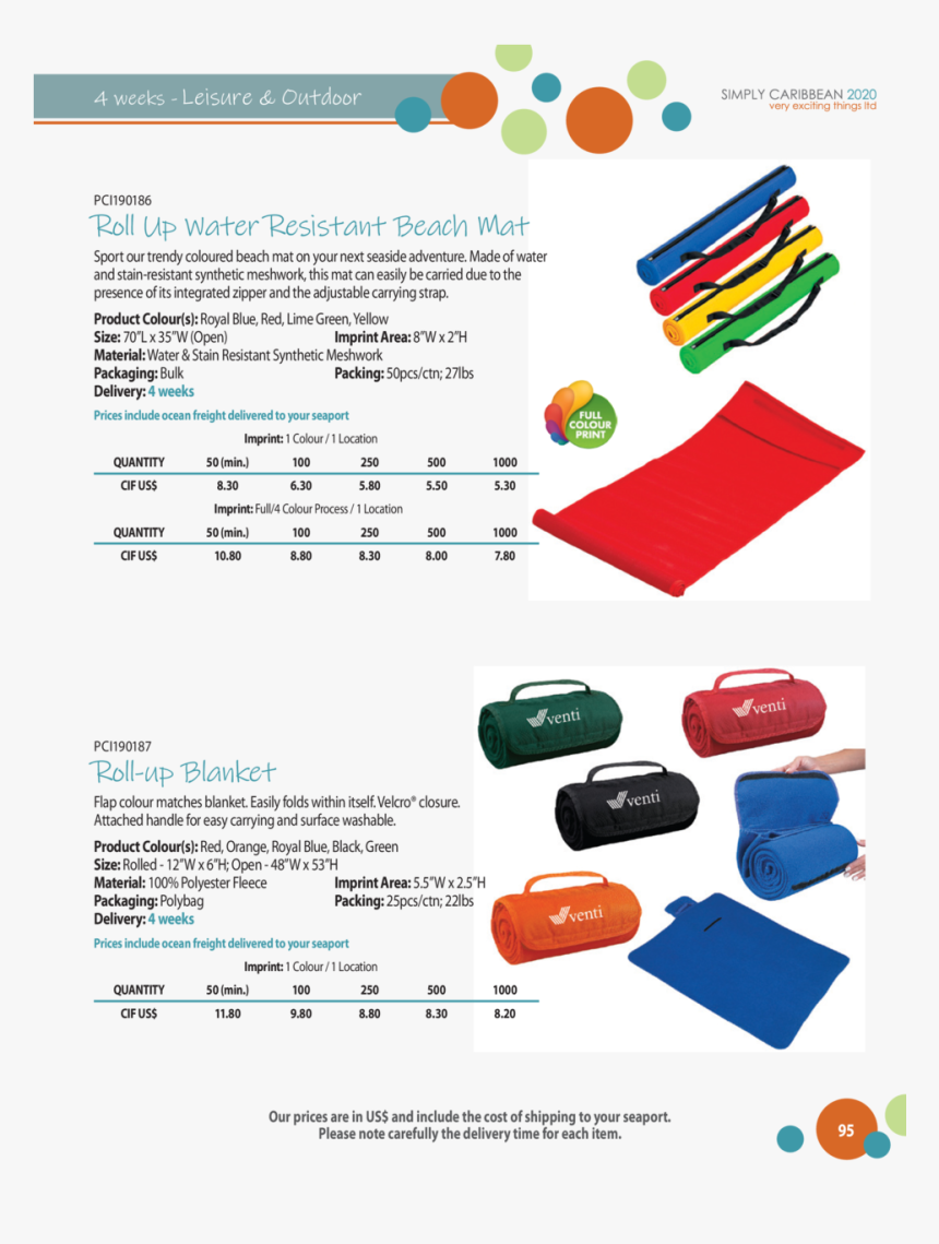 Leisure Outdoor Pci190186 Roll Up Water Resistant Beach - Bag, HD Png Download, Free Download