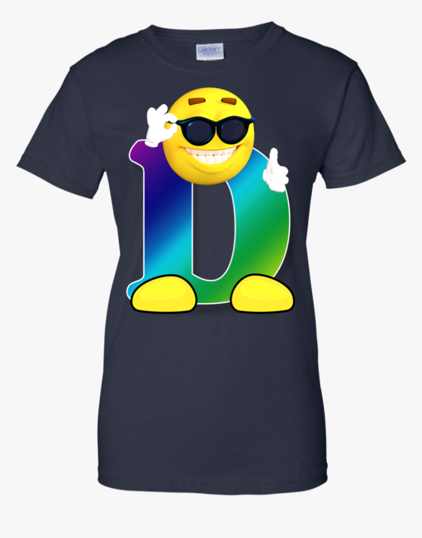 Letter D Alphabet Smiley Monogram Face Emoji Shirt - T-shirt, HD Png Download, Free Download