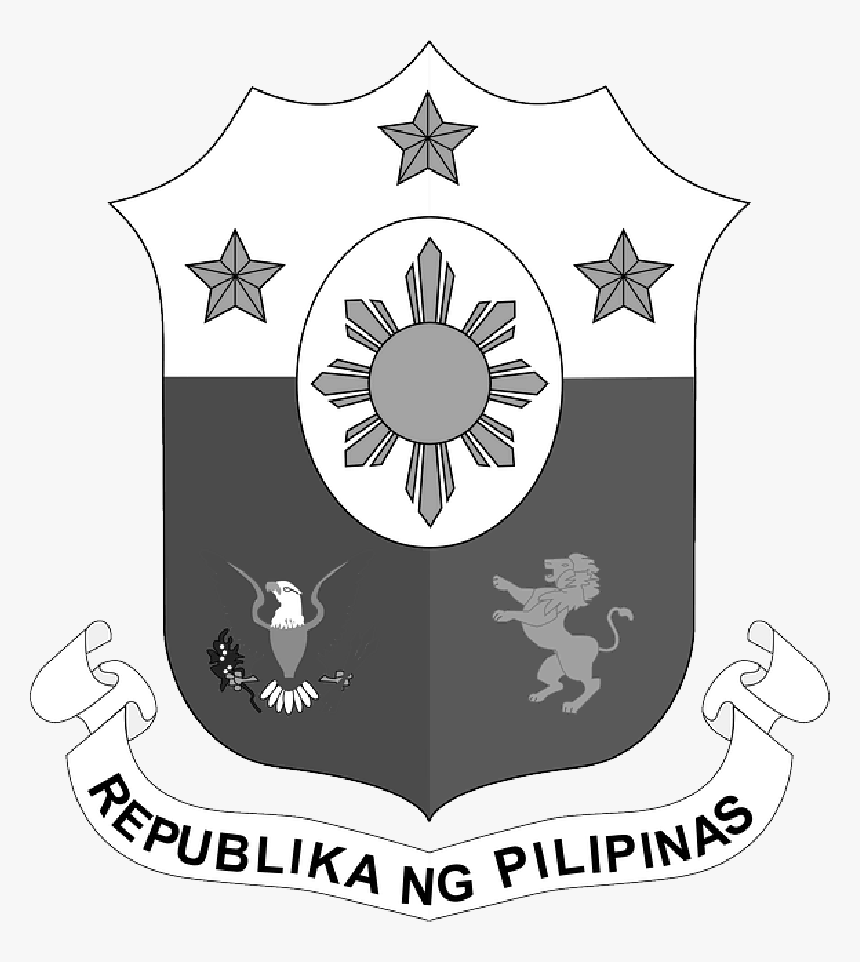 Seal Flag Outline Map Symbol Republic Symbols - Republic Of The Philippines Logo Black And White, HD Png Download, Free Download