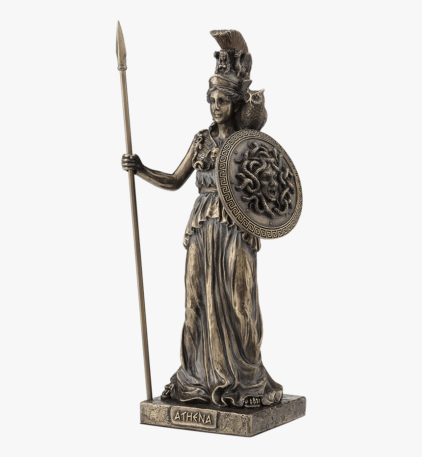 Athena With Gorgon Shield Statue - Athena's Sword And Shield, HD Png Download, Free Download