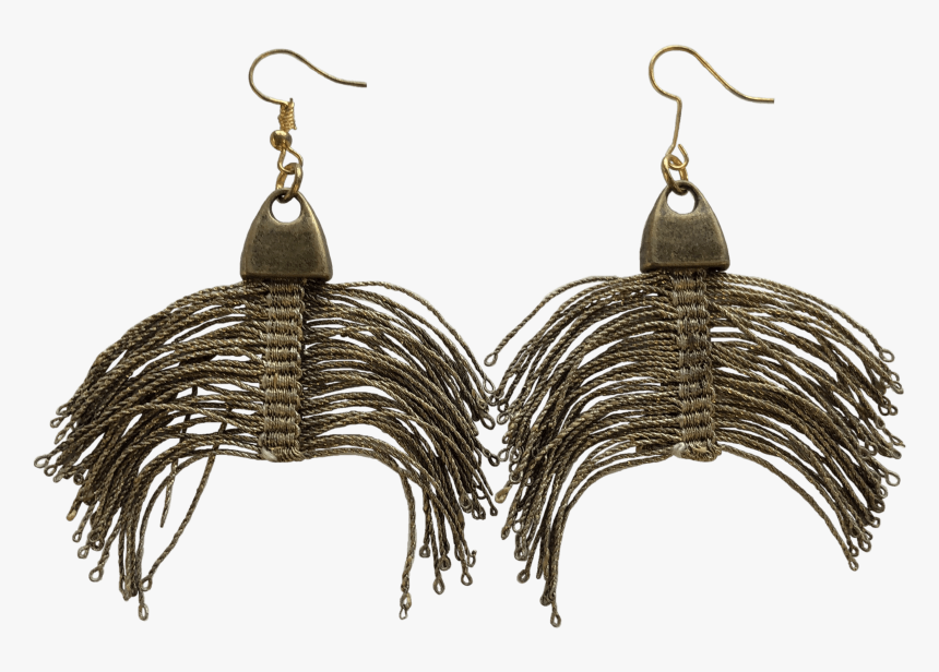 Bronze Bullion Fringe Wishbone Earrings By Sarafiné - Earrings, HD Png Download, Free Download