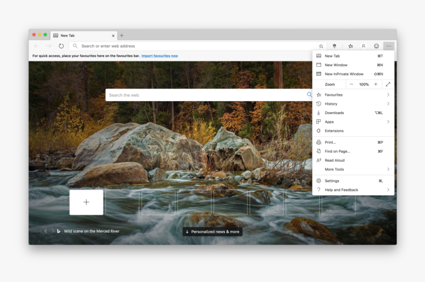 Microsoft Edge Web Browser 3 Dots Menu - Merced River, HD Png Download ...