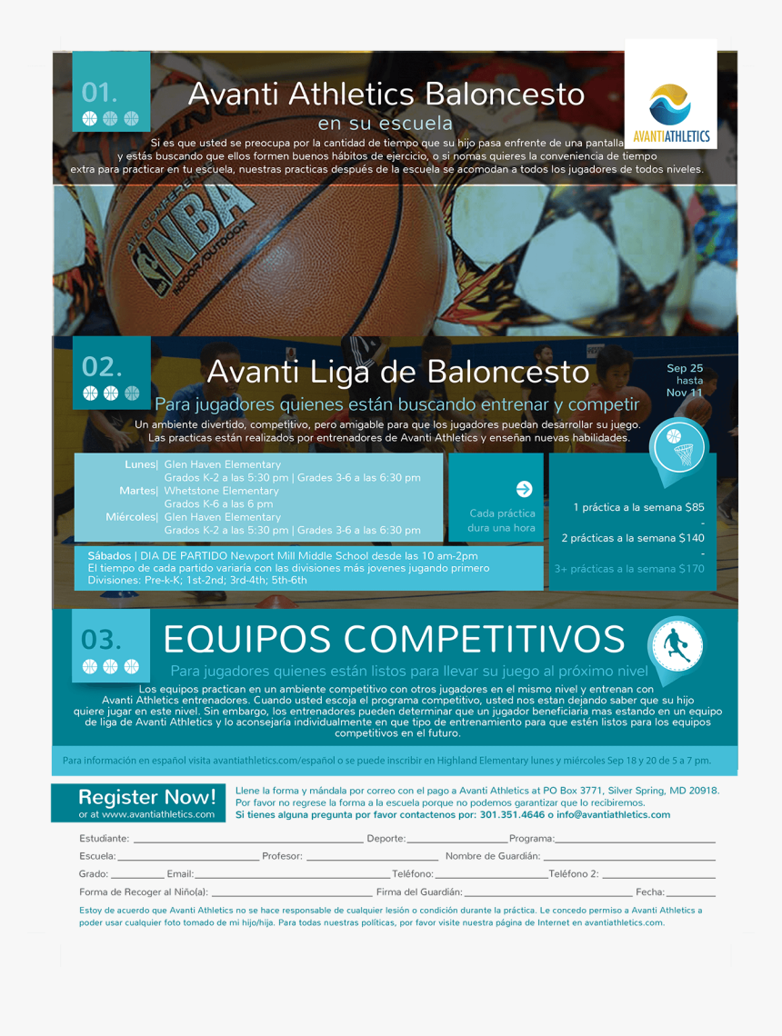 Información Para El Programa De Baloncesto De Avanti - Online Advertising, HD Png Download, Free Download