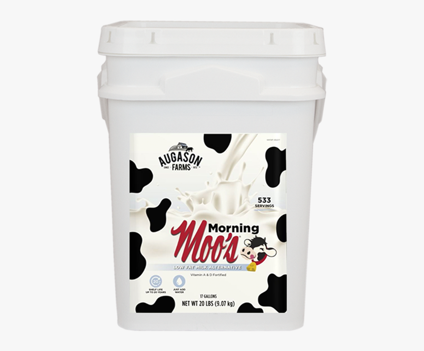 Augason Farms Morning Moos Milk Bucket 4g - Moos Milk, HD Png Download, Free Download