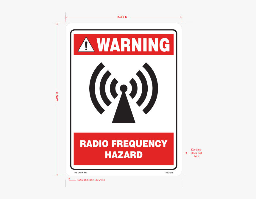 Radio Frequency Hazard Styrene Sign - Carmine, HD Png Download, Free Download