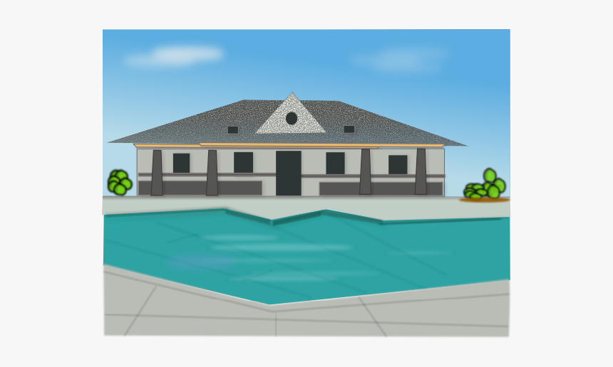 Poolside Villa Vector Illustration - Villa Clipart, HD Png Download, Free Download