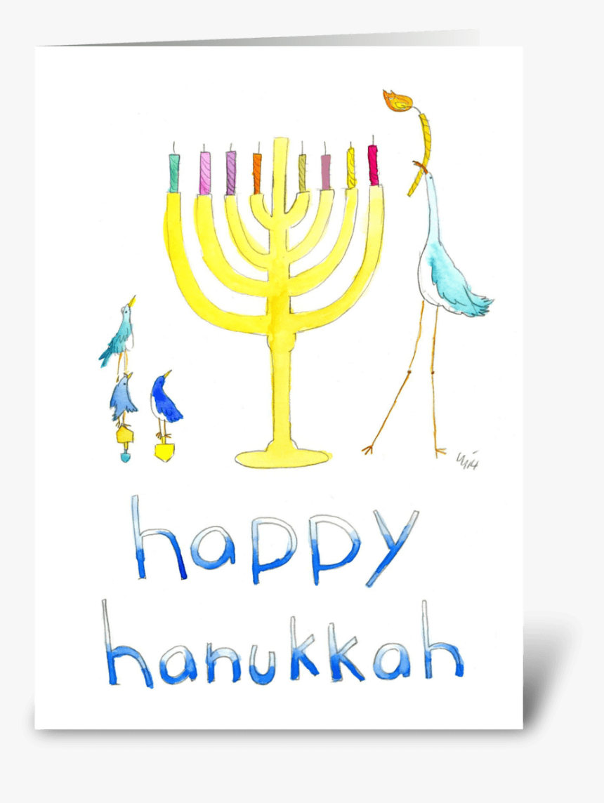 Happy Hanukkah Birds Greeting Card - Hanukkah, HD Png Download, Free Download