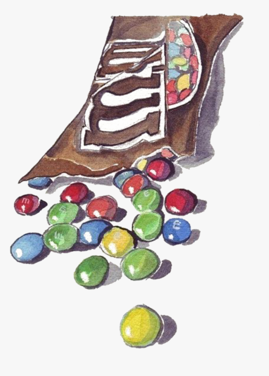 Scbeans Beans Chocolate Bean Candy Watercolor Handpaint - Candy Watercolor Painting, HD Png Download, Free Download