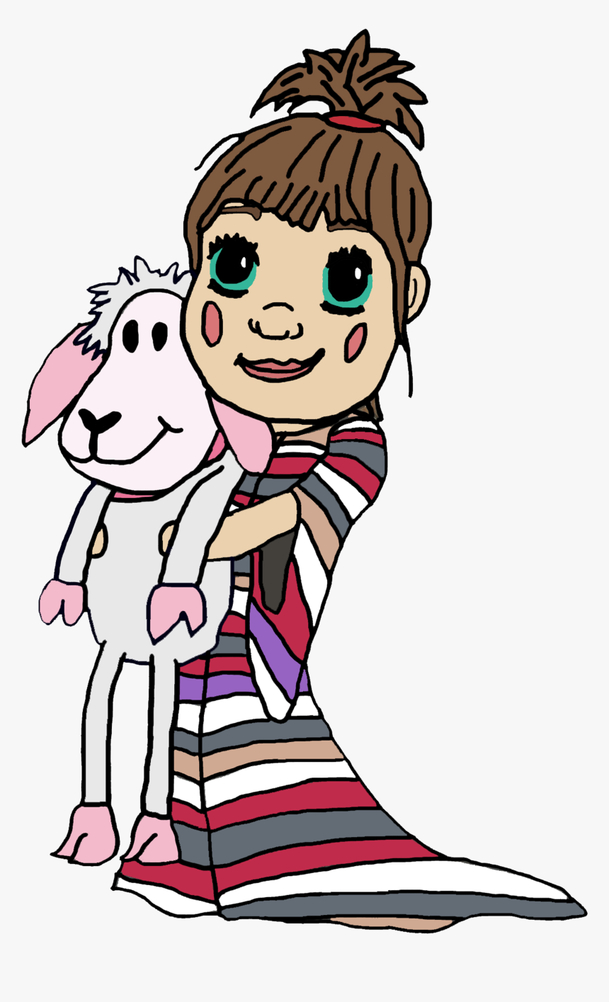 Little Girl With Sheep Clipart , Png Download - Cartoon, Transparent Png, Free Download