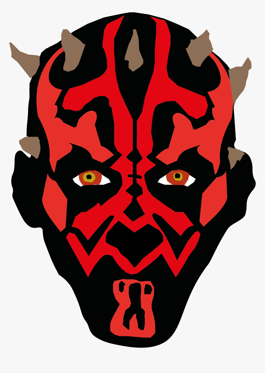 Head Illustrator Character Darth Fictional Drawing - Darth Maul Face Png, Transparent Png, Free Download