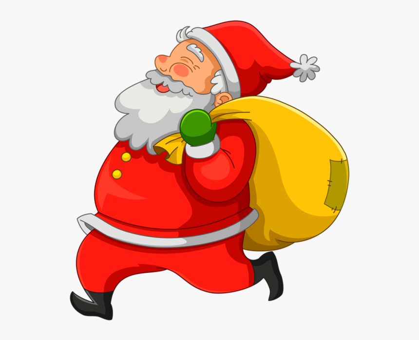 Pere Noel, Santa, Christmas - Santa Yellow Bag, HD Png Download, Free Download