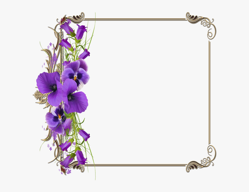 Purple Flower Clipart Border, HD Png Download, Free Download