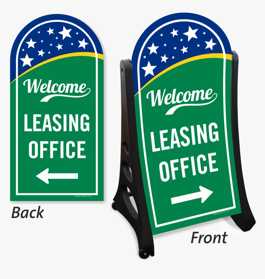 Leasing Office With Arrow Symbol Sidewalk Sign Kit - Sign, HD Png Download, Free Download