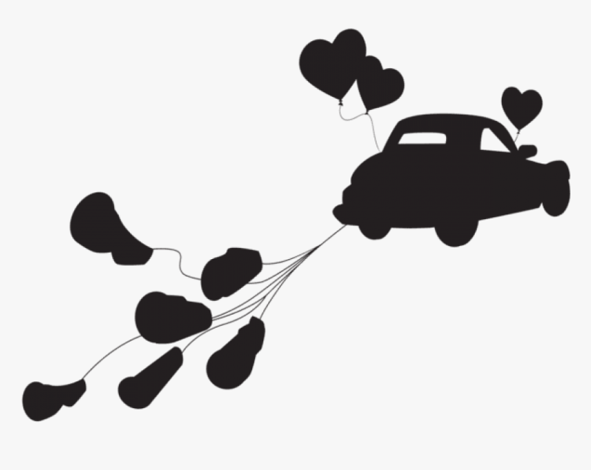 Free Png Wedding Car Just Married Silhouette Png Png - Clipart Just Married Silhouette, Transparent Png, Free Download