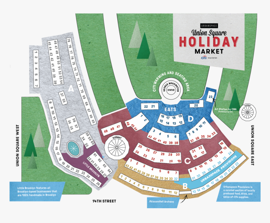 Unionsq Map 2019-01 - Union Square Market Vendor Map, HD Png Download, Free Download