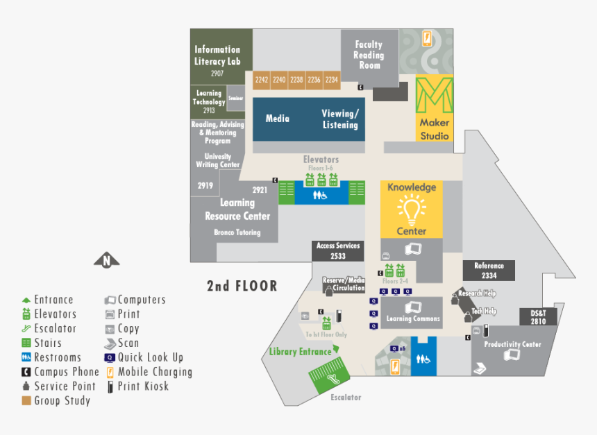 Cal Poly Pomona Learning Resource Center Map, HD Png Download - kindpng