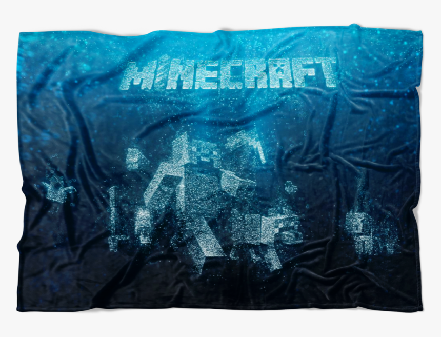 Minecraft Fleece Blanket Steve Bubbles Blue Blanket - Bed Sheet, HD Png Download, Free Download