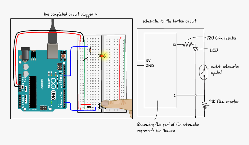 Led With Button Schematic, HD Png Download, Free Download