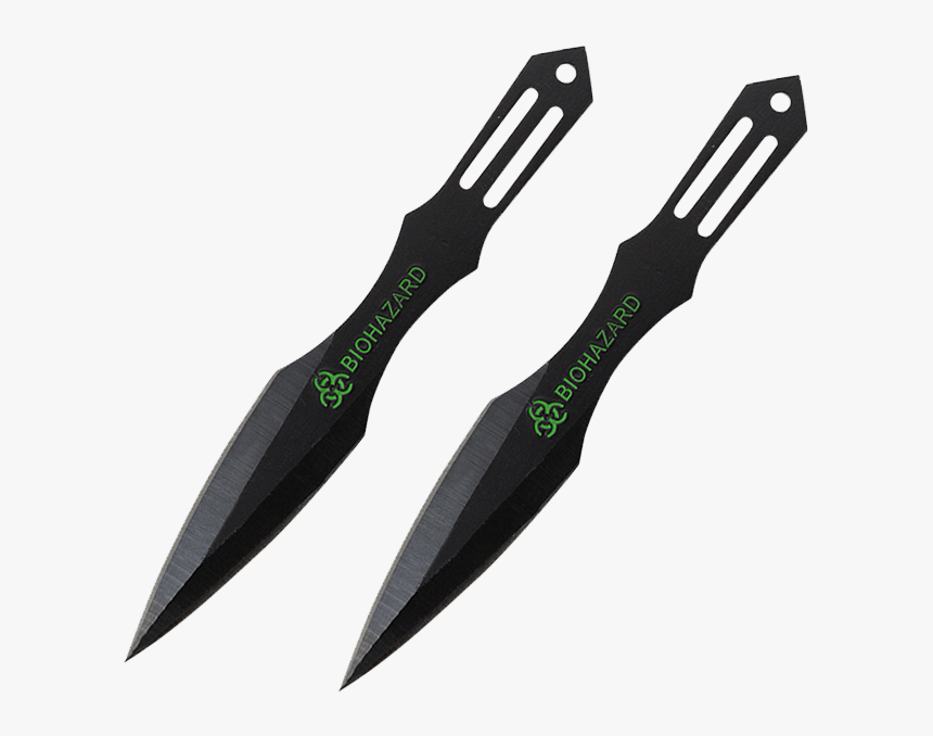 2 Piece Biohazard Dark Strike Throwing Knives - Bowie Knife, HD Png Download, Free Download