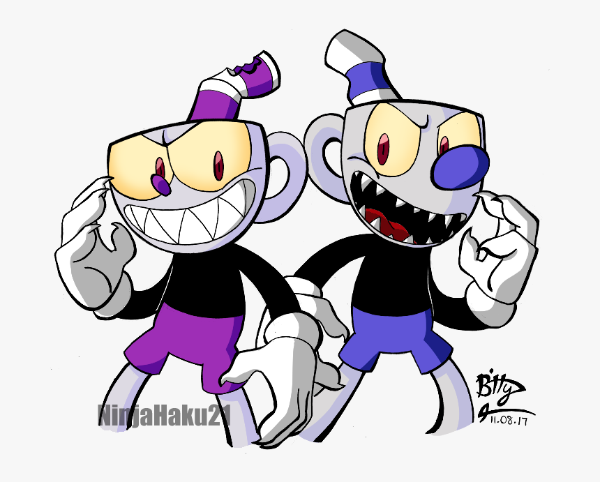 Ninjahaku21 On Twitter - Evil Cuphead And Mugman, HD Png Download, Free Download