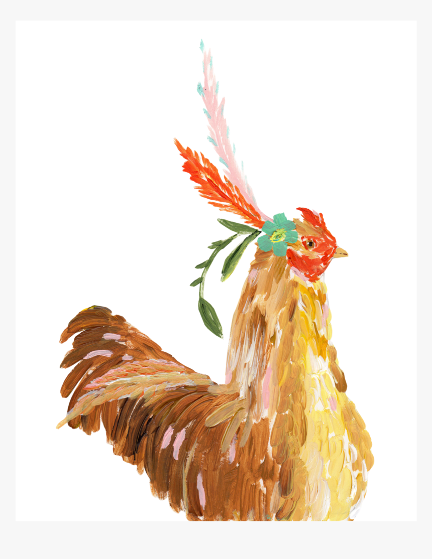 Boho Chicken [art Print]"
 Class="lazyload Lazyload - Bohemian Chicken Drawing, HD Png Download, Free Download