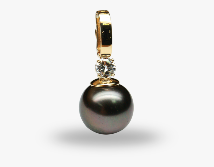 Brilliant 18k Yellow Gold And Diamond Pearl Pendant - Pearl, HD Png Download, Free Download