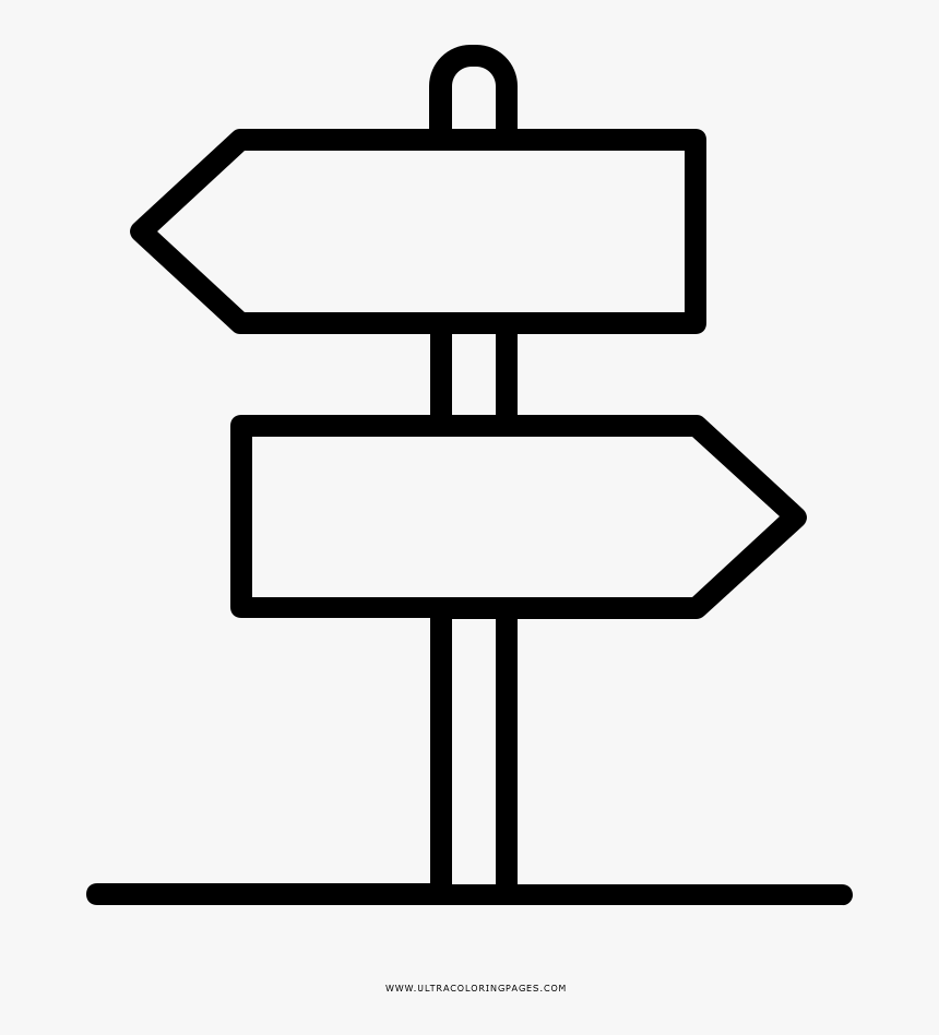 Direction Sign Coloring Page, HD Png Download, Free Download