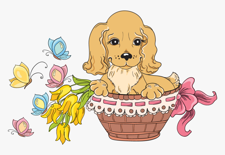 Flower Basket With Cat Drawing, HD Png Download, Free Download