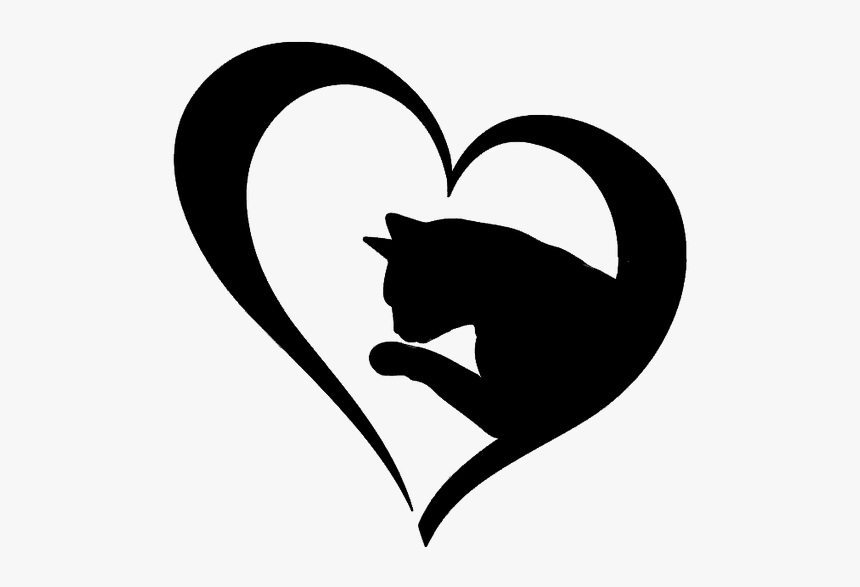 Download Cat And Heart Svg Hd Png Download Kindpng