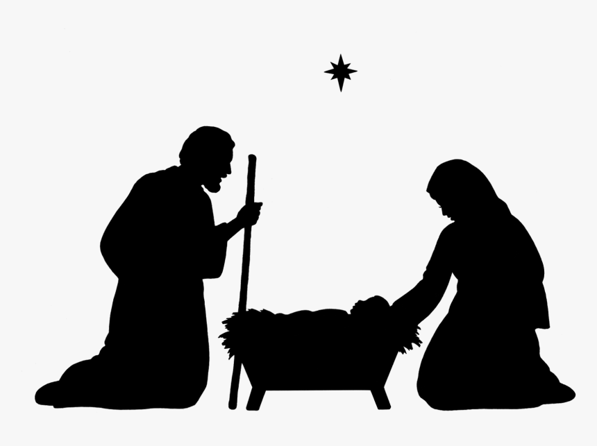 Mary Joseph And Baby Jesus Silhouette, HD Png Download, Free Download