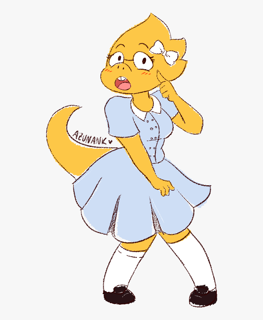 A Cute Alphys <3 
azunank - Cartoon, HD Png Download, Free Download