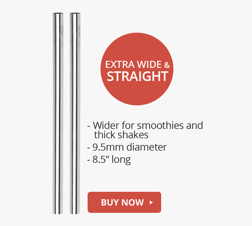 Wide Straight Stainless Steel Straws - Colorfulness, HD Png Download, Free Download