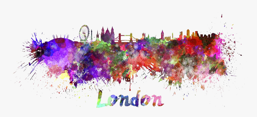 London Splatter Skyline, 18x24in - Watercolour London, HD Png Download, Free Download